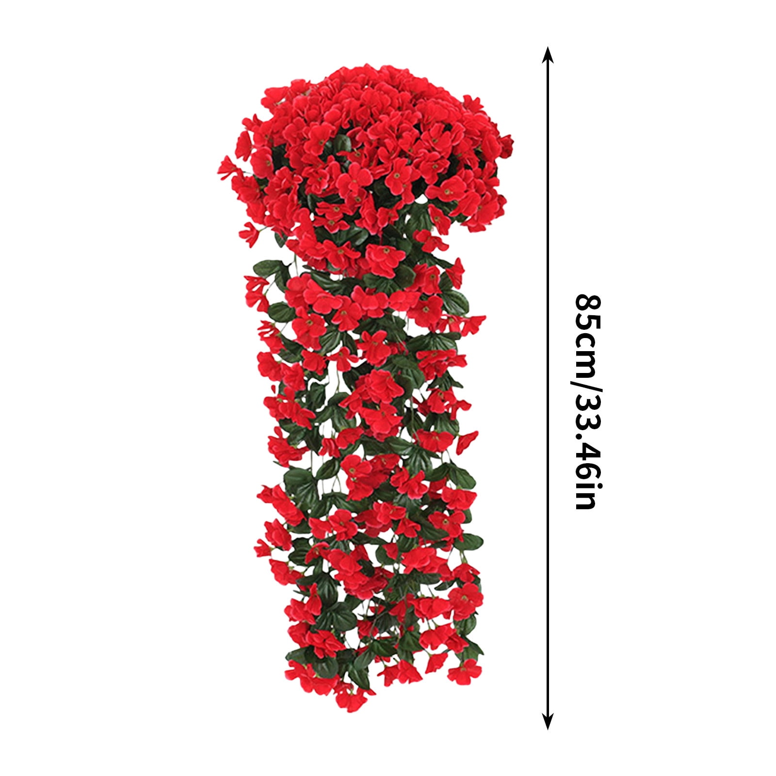 1pcs Artificial Hanging Flowers Outdoor Faux Plants Spring Decor Fake Mums Violets with Eucalyptus Realistic UV Resistant Trailing Vines Porch Yard Indoor Five-petal