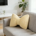 thumbnail image 6 of Dtchengua Bow Throw Pillow - Decorative Pillow with Ribbon Accent for Couch, Sofa & Bed, Plush Velvet Cushion (Yellow), 6 of 6