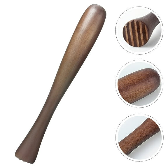 CATIEBYE Dark Brown Wooden Cocktail Muddler for Home Bar, Easy to Use Bar Tool for Mixing Drinks