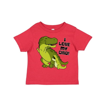 

Inktastic I Love My Dad with Baby and Daddy Tyranasaurus Rex Gift Toddler Boy or Toddler Girl T-Shirt