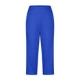 thumbnail image 4 of Delliss Women's Capri Pant Side Slit Comfy Stretch Yoga Pants Blue S, 4 of 8