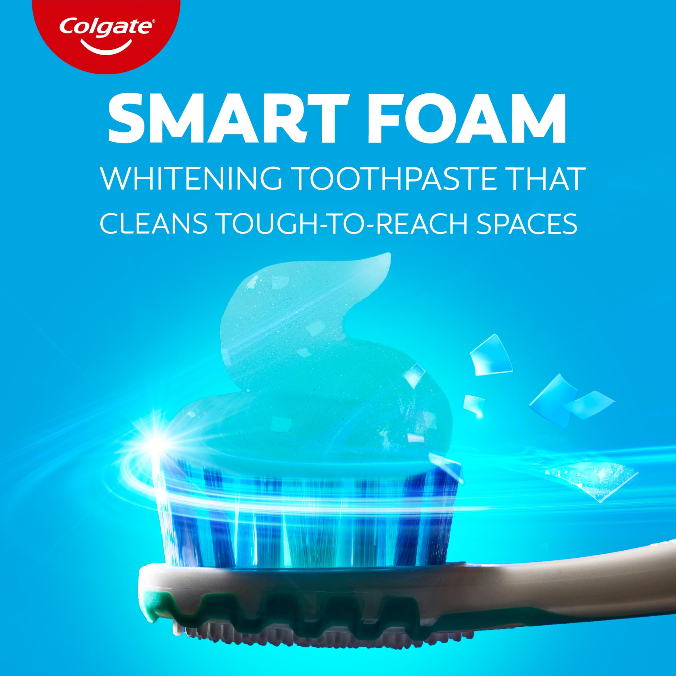 Colgate Max Clean Smart Foam Whitening Toothpaste, Effervescent Mint, 6.0 oz