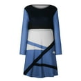 thumbnail image 4 of Pompotops Mode Casual Femmes O-Cou Manches Longues Positionnement Imprimé Robe de Poche, 4 of 5