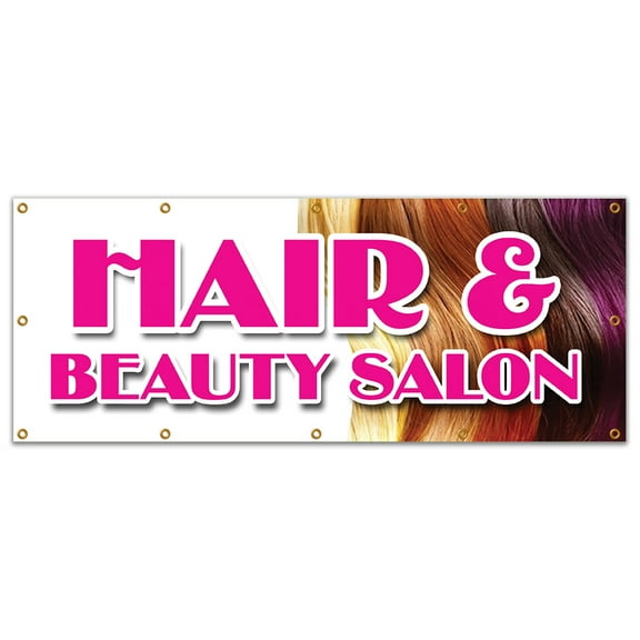 48"x120" HAIR & BEAUTY SALON BANNER SIGN manicure hairdresser stylist walk-in