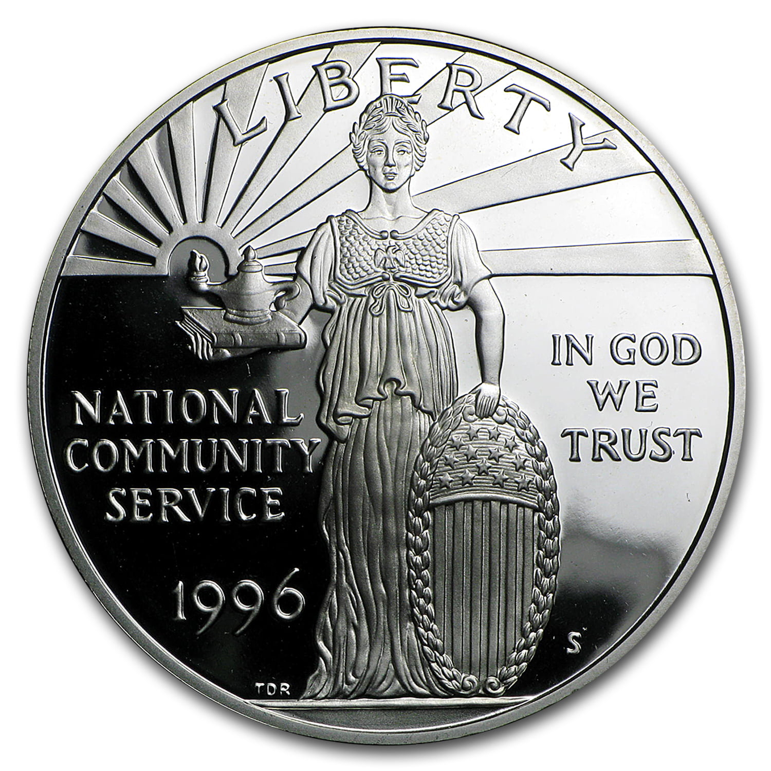 1996 S National Community Service Commemorative Proof Silver Dollar Coin OGP COA