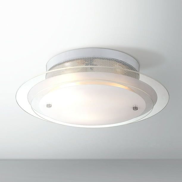 Possini Euro Design Modern Flush Mount Ceiling Light Fixture Chrome 15 3 4 Wide Clear Frosted 2 Tier Glass For Bedroom Bathroom Com - Flush Mount Bathroom Ceiling Lights Chrome Possini Euro Design Modern Flush Mount Ceiling Light Fixture Chrome 15 3 4 Wide Clear Frosted 2 Tier Glass For Bedroom Bathroom Com - Flush Mount Bathroom Ceiling Lights Chrome
