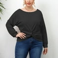 thumbnail image 2 of HAiming Womens Long Sleeve Tunic Tops Trendy Crewneck Pullover Shirts Plus Size Loose Casual Solid Color Blouses, 2 of 6