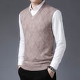 thumbnail image 4 of Mens Fashion Casual Jacquard V Neck Bottomed Plaid Shirt Sleeveless Sweater Vest, 4 of 5