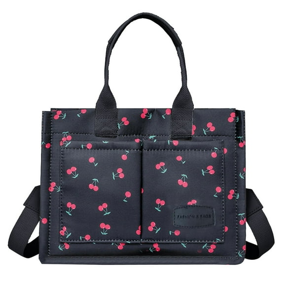 MUSOIE Print Canvas Tote Bags for Women Multi-pockets Large Shoulder Hobo Bags Handbags Purse