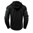 thumbnail image 5 of Men's Long Sleeve Gym Hoodies Casual Athletic Slim Fit Hooded Sweatshirts Lightweight Pullover Fashion Tops (2XL, Black), 5 of 7