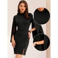 thumbnail image 3 of Vestido de Tubo para Mujer Allegra K Mini Vestido Ajustado de Negocios Negro L, 3 of 6
