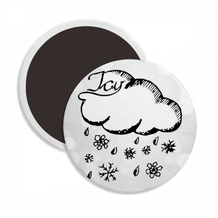 

Snowflake Cloudy Hand Painted Pattern Round Ceracs Fridge Magnet Keepsake Decoration