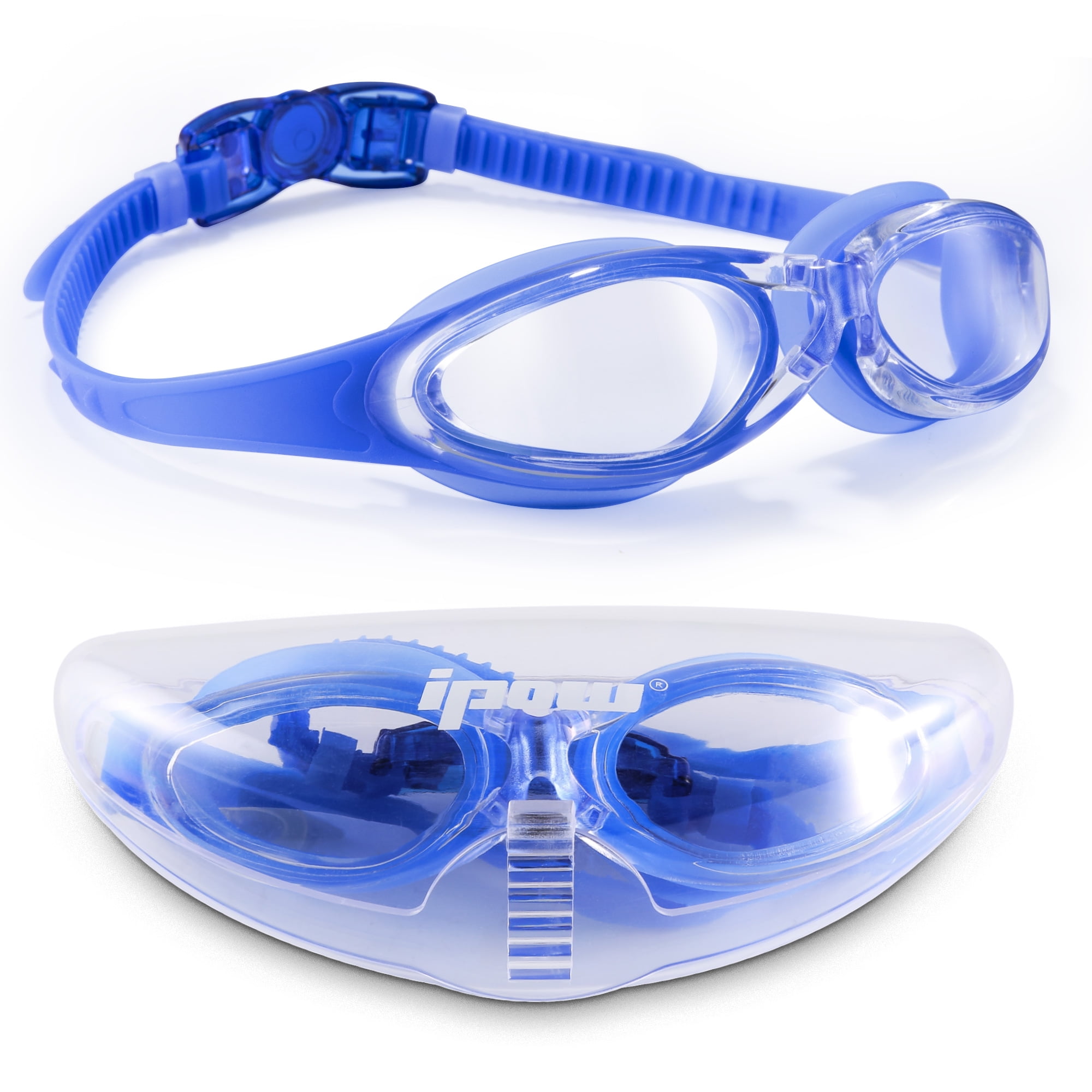 NEW Latex Free Adjustable Straps Blue Adult Swim Goggles 