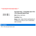 thumbnail image 2 of Fuel Tank Strap - Compatible with 1970 - 1972 Chevy Monte Carlo 1971, 2 of 2