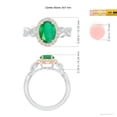 thumbnail image 5 of Angara Natural 1.5 Ct. Emerald with Diamond Halo Ring in 14K White & Rose Gold for Women (Ring Size: 3), 5 of 10