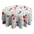 thumbnail image 4 of Pioneer Flower Floral Print Pattern Round Tablecloth 60"x60",Wrinkle Wipeable Table Cloth for Kitchen Dining Room Picnic Patio Party, 4 of 6