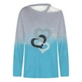thumbnail image 4 of Pompotops Women Fashion Printing Pullover Strapless Splicing Long Sleeves Tops Blouse, 4 of 6