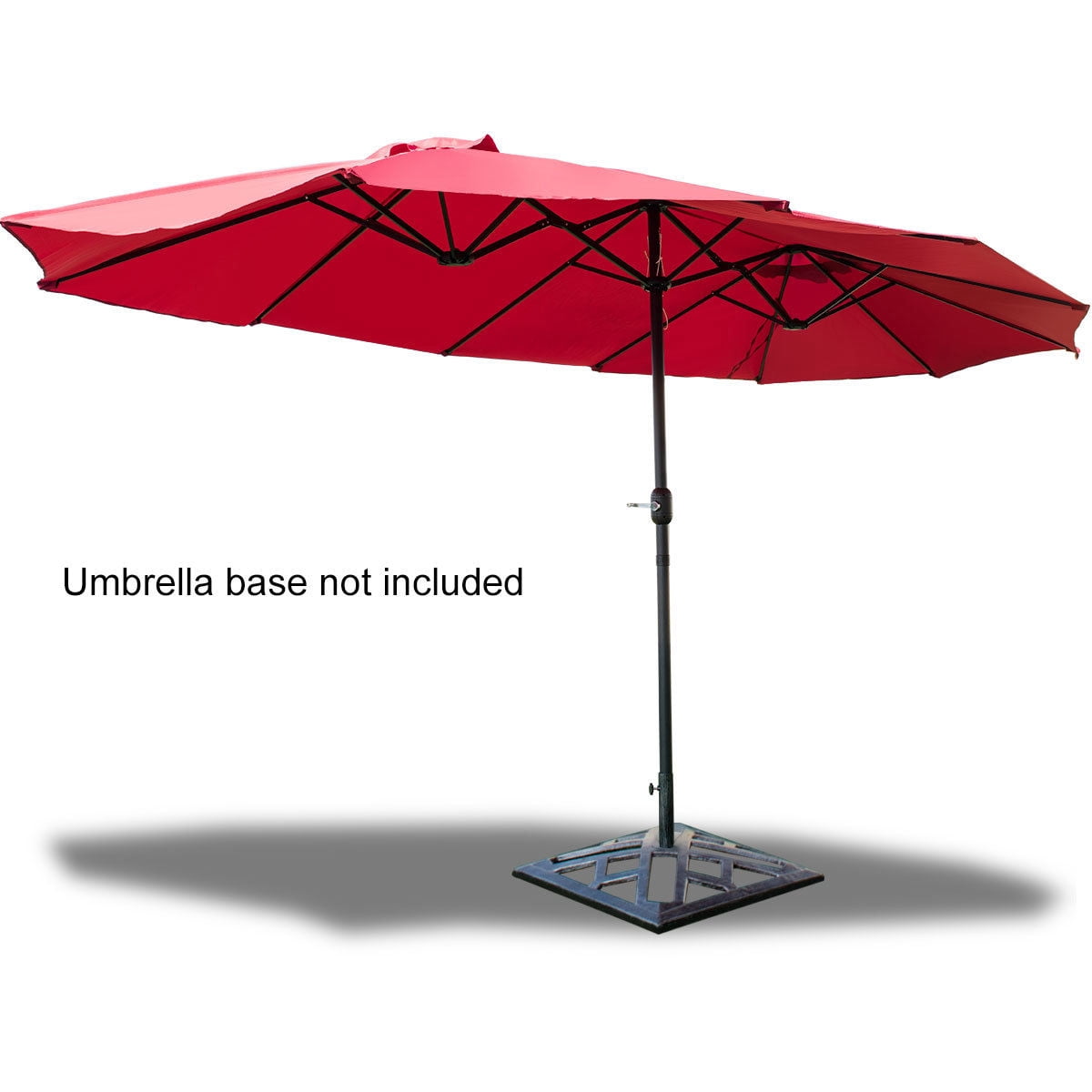 Gymax Fashion Outdoor Patio Umbrella 15' Market Umbrella Double-Sided with Crank
