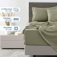 thumbnail image 5 of Lux Decor Collection 6 Piece Deep Pocket Bedroom Bed Sheets Set Full - Microfiber Full Sheets, Green, 5 of 5