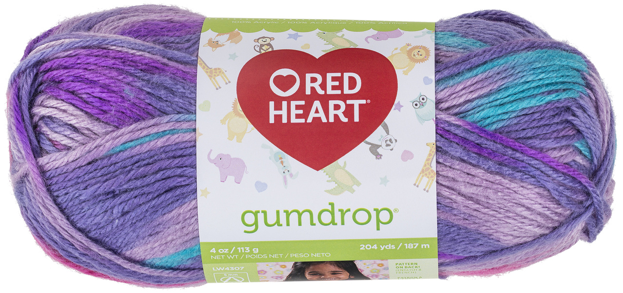 Red Heart Gumdrop Yarn, Grape, Acrylic, 113g, Multicolours Walmart