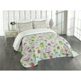thumbnail image 3 of Ambesonne Cat Quilted Bedspread Set 3 Pcs, Smiling Cat Maneki Neko, Queen Size, Multicolor, 3 of 5