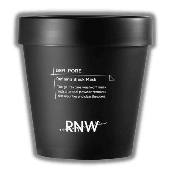 Mascarilla lavable RNW DER. PORE Refining Black con carbón vegetal, 200 ml