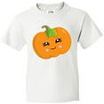 thumbnail image 3 of Inktastic Smiling Pumpkin, Halloween, Orange Pumpkin Youth T-Shirt, 3 of 5