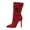 Red, variant on UngA Women'S Cowboy Boots Women's Back Lace Up High Heel Platform Knee High Boots Red,5.5