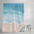 thumbnail image 3 of Summer Blue Beach Shower Curtain, Coastal Nautical Watercolor Gradient Ocean Waves Waterproof Shower Curtain Set with 12 Hooks Lightweight Bath Curtains Fabric Bathroom Decor 72x84 Inches, 3 of 9