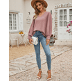 thumbnail image 4 of Aifer Womens Tops and Blouses,Trendy V-Neck Lantern Sleeve Chiffon Blouse Loose Fit Long Sleeve Dressy Holiday Shirts Solid Color Elegant Tunic Tops, 4 of 5