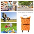 thumbnail image 4 of Portable Foldable Shopping Trolley Bag with Wheel Waterproof Oxford Cloth Tote Pouch, Orange Dot Workhe, 4 of 9