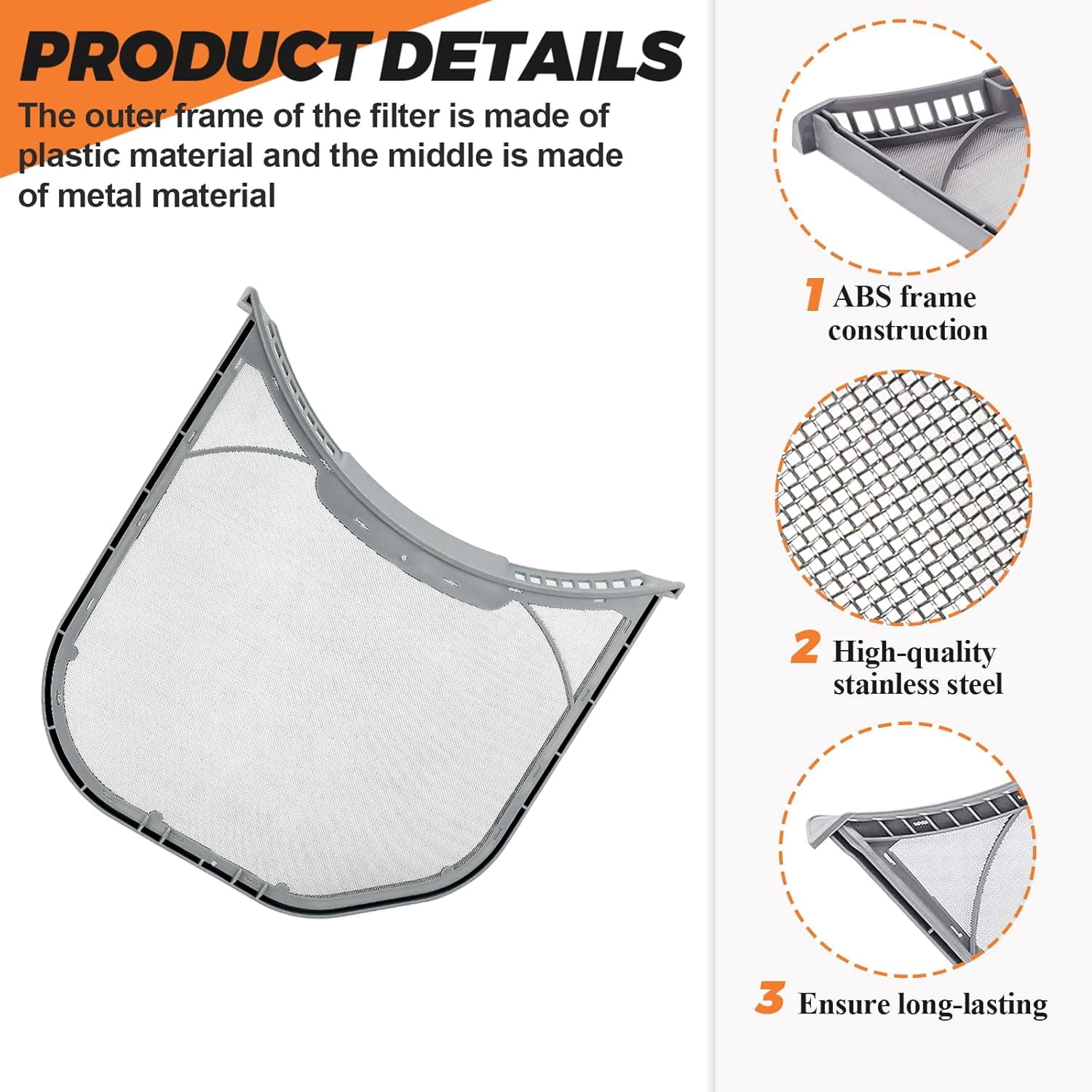 【𝟮𝟬𝟮𝟲 𝘂𝗽𝗴𝗿𝗮𝗱𝗲】ADQ56656401 DLEX3700W DLE3400W DLE3500W Dryer Lint Filters replacement for LG kenmore by Beauicy-Positively reviewed for sturdiness with UPGRADED STAINLESS STEEL METAL SCREEN