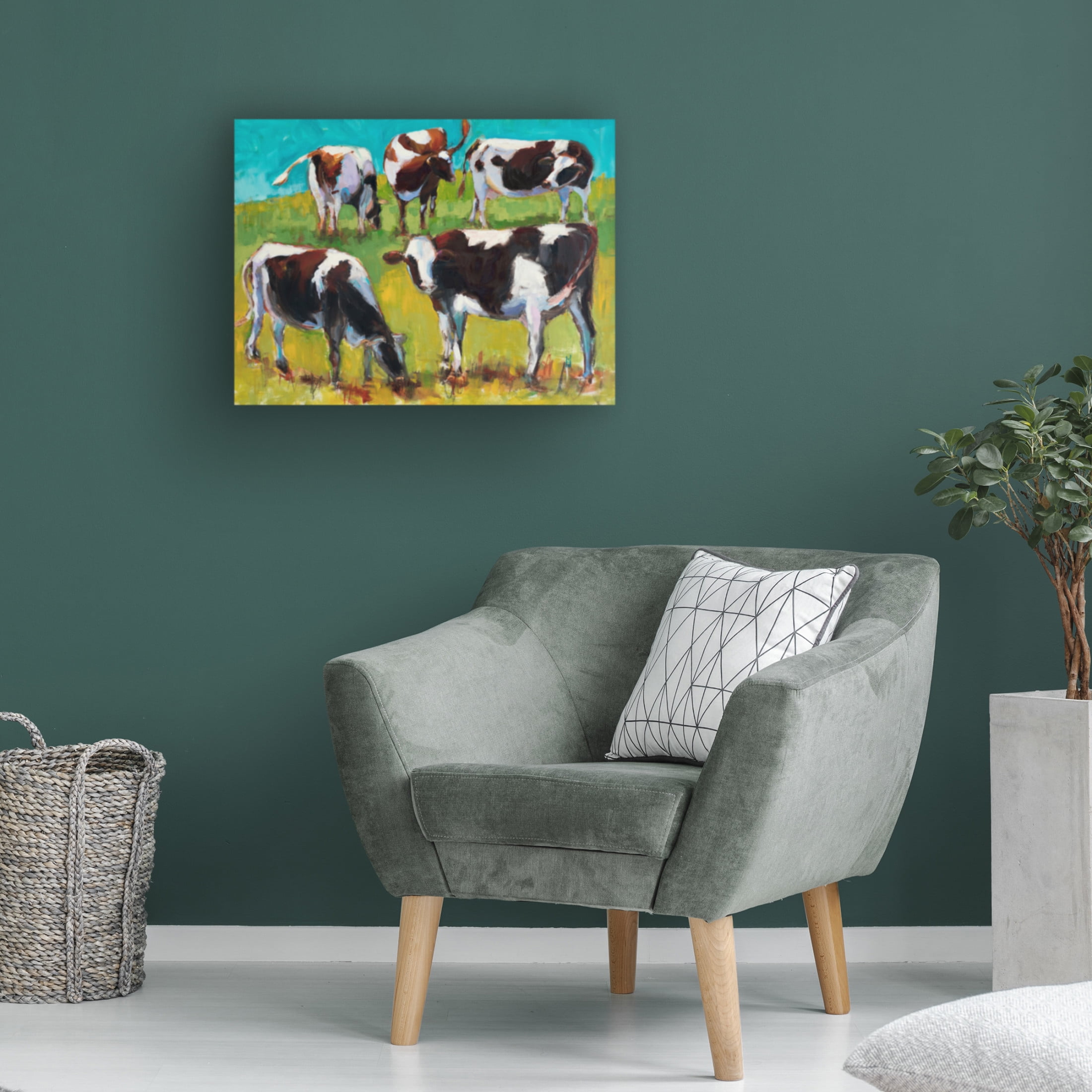 Canvas Wall Art - Sally Hootnick 'Bovinity' Wall Art for Living Room, Bedroom, or Office Décor by Trademark Fine Art - 24 x 18 Inches