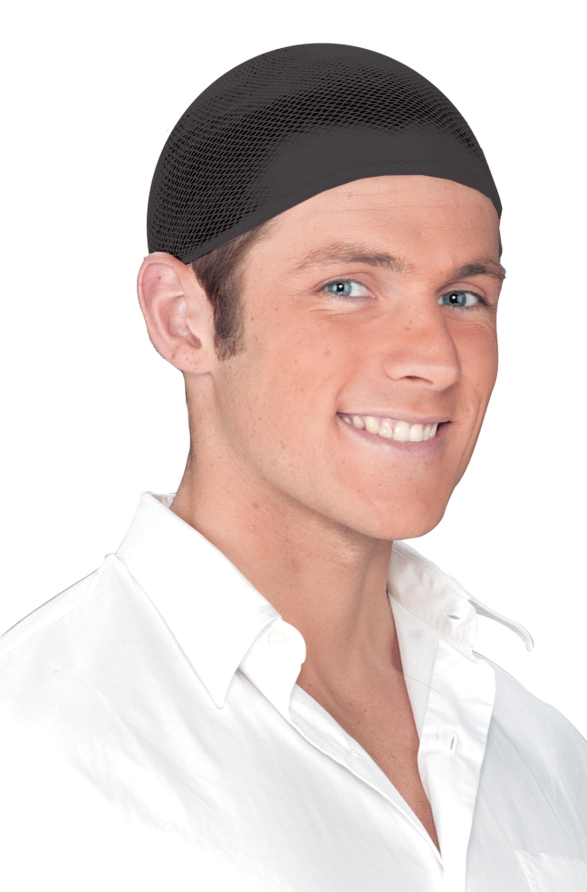 Black Wig Cap Adult Halloween Accessory