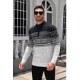 thumbnail image 3 of COOFANDY Mens Quarter Zip Pullover Sweaters Casual Slim Fit Knit Texture Sweater Fair Isle Pattern, 3 of 7