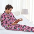 thumbnail image 6 of Uemuo Colorful Cute French Bulldog Pattern 2-Piece Loungewear Set - Men’s Soft Sleepwear, Cozy Winter PJs, Comfy Sleep Set-X-Large, 6 of 7