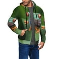 thumbnail image 2 of Kdxio Red-Eyed Tree Frog Print Men Hoodies Casual Hoodies for Men with Zip Pockets Full Zip Long Sleeve Sweatshirt Sports Hooded Jacket-Large, 2 of 5