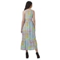 thumbnail image 4 of Moomaya Robe de Vacances pour Femmes en Rayonne, Col Licou, Sans Manches, Fente avant, Robe Imprimée, 4 of 4