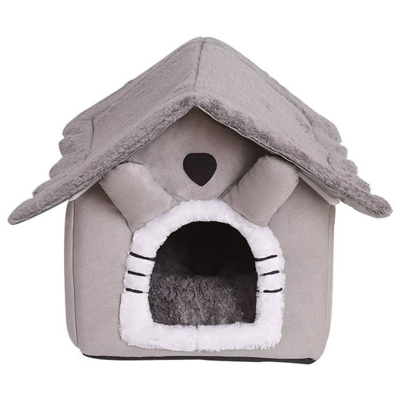 Cat Dog Bed Durable Non-Slip All-Season Enclosed House Warm Soft Comfortable and Washable