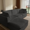 thumbnail image 3 of CARZZI LIFE Cloud Couch – Boneless Modular Sectional Sofa with Ottoman, Oversized Sectional Couches for Living Room, Deep Seat, Soft Chenille Fabric, Modern L-Shaped Lounge,U-Shaped Sectionals,Gray, 3 of 10