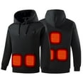 thumbnail image 3 of VNKIDY Men's Heated Hoodie With 5 Warming Technology LED Light Comfortable Plush Sweatshirt Winter Outdoor Indoor Wear Male Long Sleeve Solid Color Pullover Autumn Streetwear Leisure, 3 of 9