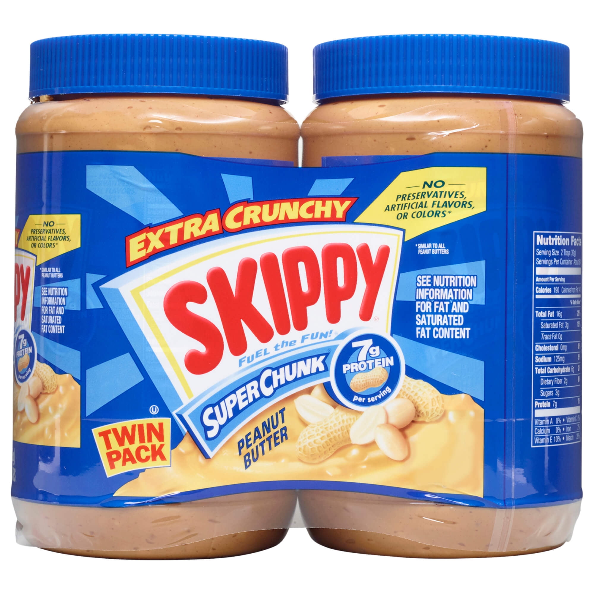 SKIPPY Super Chunk Peanut Butter, 40 oz (2 Pack)