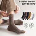 thumbnail image 2 of NUZYZ 1 Pair Women Socks Mid-tube No Odor Retro Solid Color High Elasticity Anti-slip Breathable Soft Sweat-absorption Anti-shrink Sports Cotton Socks, 2 of 7