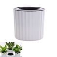 thumbnail image 4 of Round Plastic Planter Self-watering Herb Plant Pot Indoor Garden Stylish Foolproof Flowerpot 9.8cm (White), 4 of 9