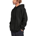 thumbnail image 6 of IAJDKMEK Men's Hoodie Heavyweight Sweatshirt Pullover - Long Sleeve, Solid Color, Kangaroo Pocket, Fleece Lined, Loose Fit, Great for Men's Casual Winter Wear,Black L, 6 of 8