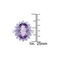 thumbnail image 3 of 5.90 Carat (Ctw) Amethyst & Tanzanite Halo Cocktail Ring in Sterling Silver for Women, 3 of 6