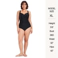 thumbnail image 4 of Ocean Blues Women's Plus Size Swimwear Ruched One Piece Bathing Suits Tummy Control 1 Piece Swimsuit Floral Swimsuits for Women Size XL, 4 of 7