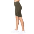 thumbnail image 4 of Juniors Wide Band High Waist Active Workout Biker Running Shorts Leggings, 4 of 4