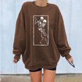 thumbnail image 2 of Sudadera Para Mujer Sudaderas de Otoño Estampado de Calavera Suelto Cuello Redondo Manga Larga Sudadera de Gran Tamaño de Lana Odeerbi ODB171575, 2 of 9