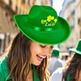 thumbnail image 6 of St Patrick's Day Hats Green Clovers Hat for Irish Holiday Props St Patrick's Day Party Accessories, 11.4x10.2in, 6 of 7